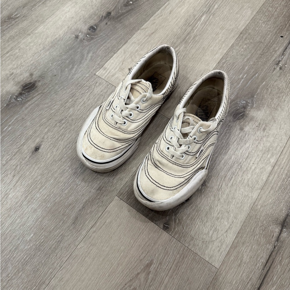Cream Sneakers with Black Accents